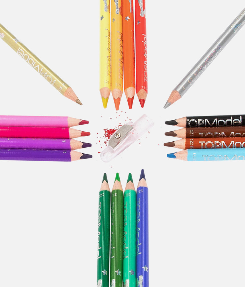 TOPModel Colouring Pencil Set, 18 Colours & Sharpener - 0012215