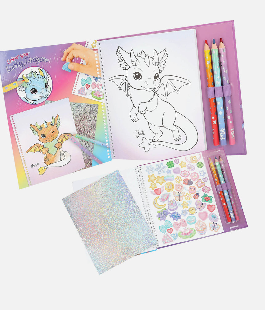 Ylvi Dragon Colouring Book, Fantasy Activity Set for Kids - 0013797