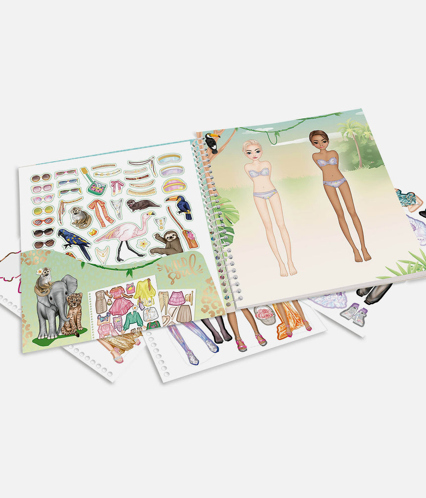TOPModel Dress Me Up Safari Sticker Book with 220+ Stickers - 0013831