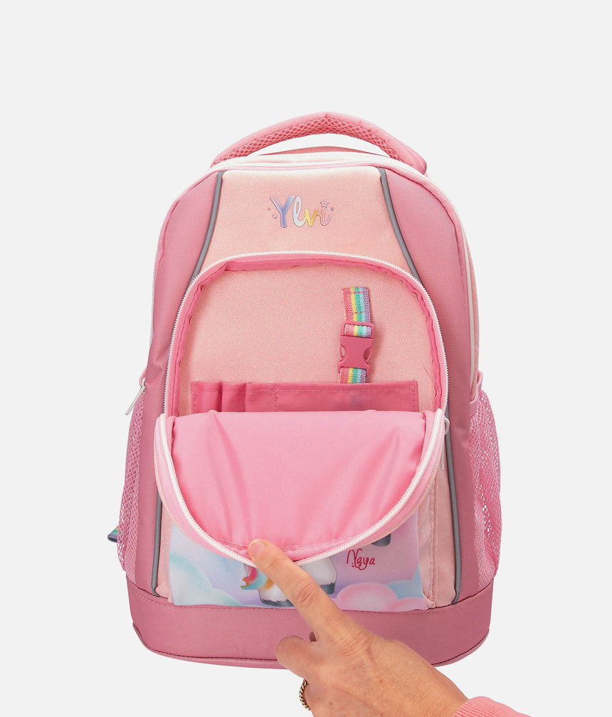 Ylvi School Backpack SUGAR POP, Rainbow Shimmer Design - 0014038