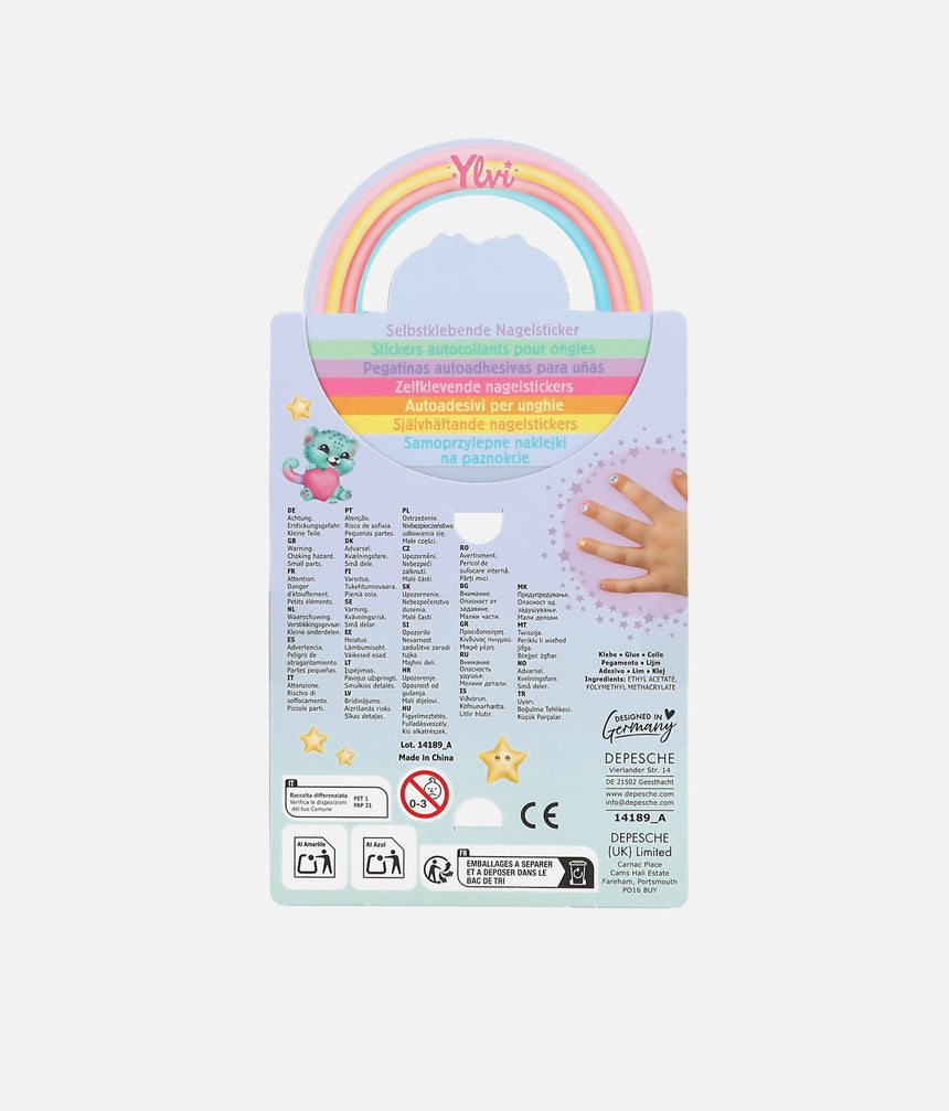 Ylvi Unicorn Nail Stickers for Girls, Self Adhesive Nail Art - 0014189