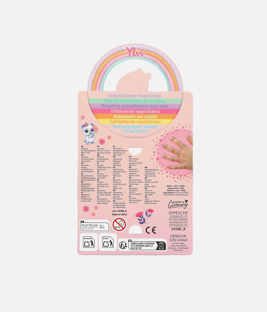 Ylvi Unicorn Nail Stickers for Girls, Self Adhesive Nail Art - 0014189