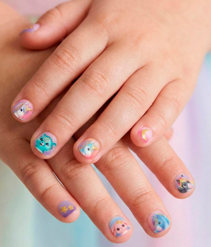 Ylvi Unicorn Nail Stickers for Girls, Self Adhesive Nail Art - 0014189