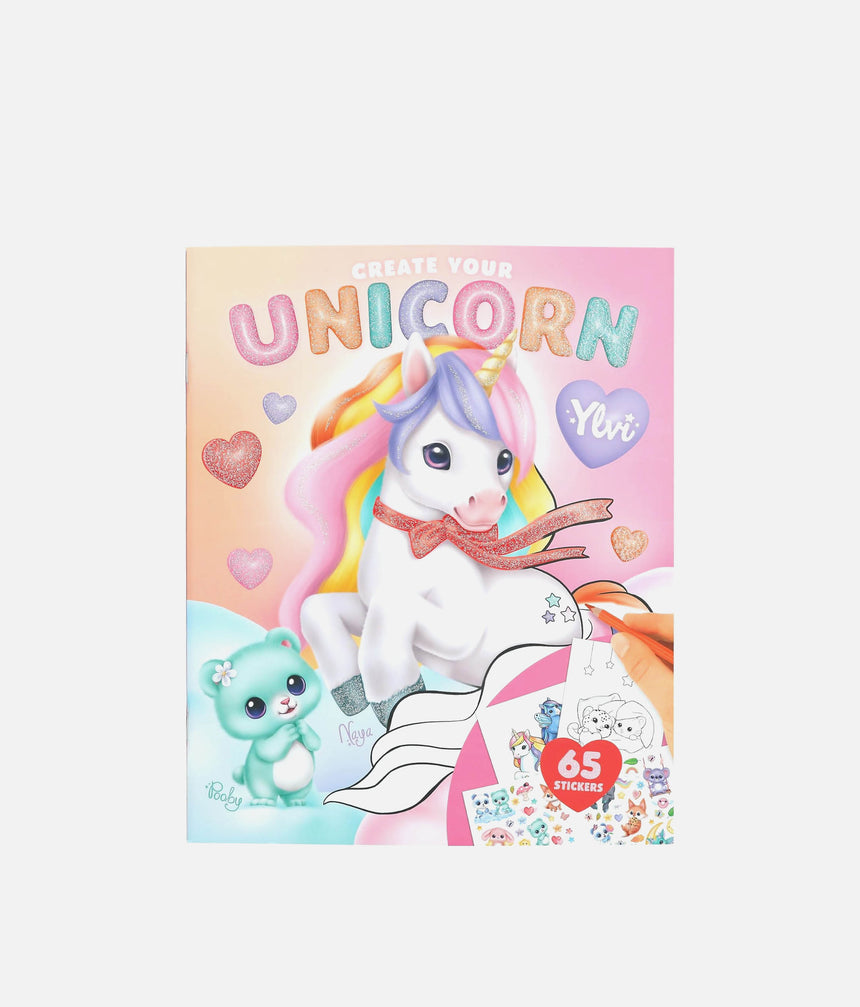 Ylvi Create Your Unicorn Colouring Book with 65 Stickers - 0014209