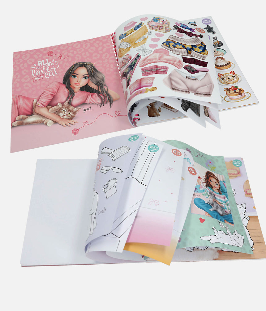 TOPModel Kitty Creative Activity Book with Stickers, 92 Pages - 0014213