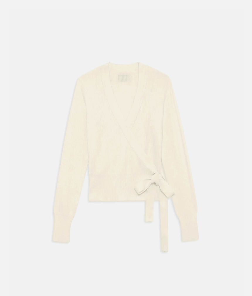 Premium Rib Knit Ballet Wrap with Tie Closure - S0757