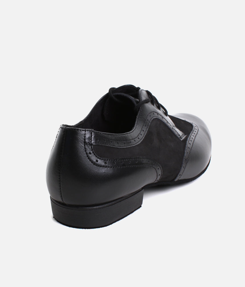 Mens Dance Shoes, Derby Brogue Style Ballroom Shoes for Wide Feet - 089