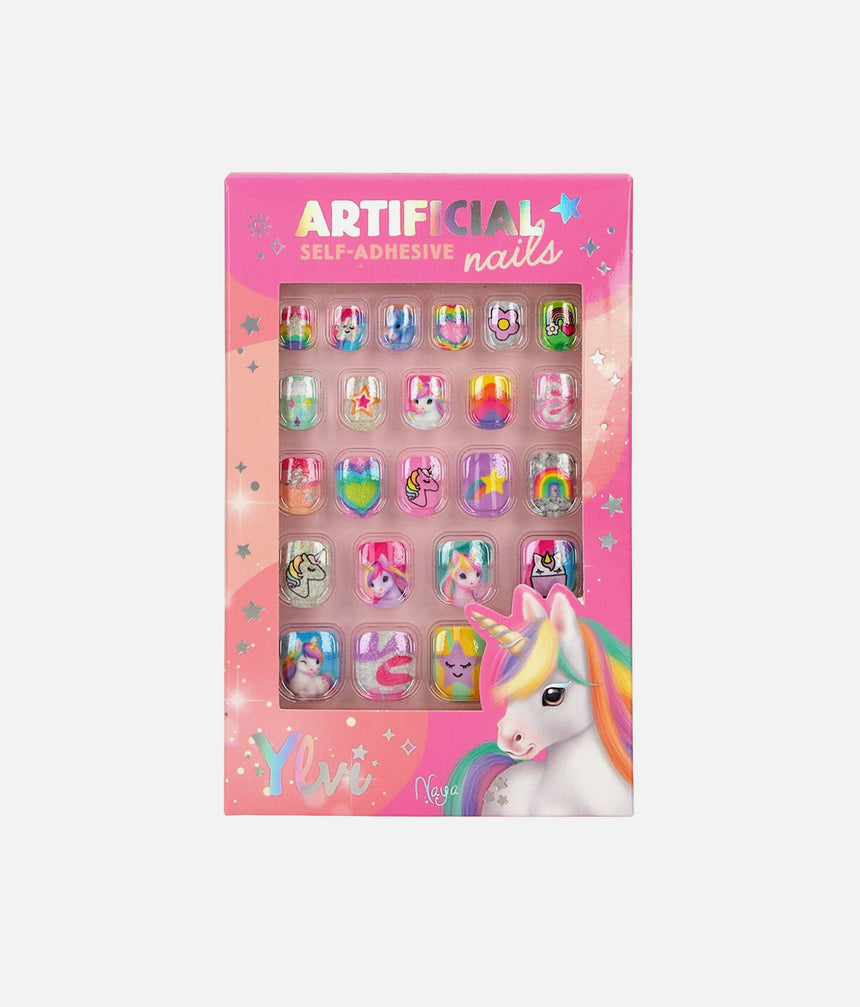 Ylvi Artificial Unicorn Nails, 24 Self-Adhesive Nails for Kids - 0013656