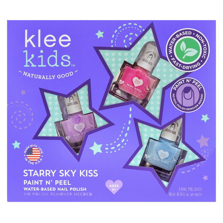 Water-Based NAIL POLISH SET, Sweet Sugar Heaven 3-Piece Kid-Friendly