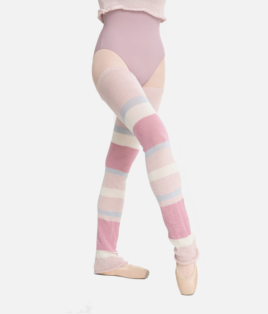 HEATHER Long Striped Legwarmers, Soft Bamboo Ballet Warm-Up - 2048