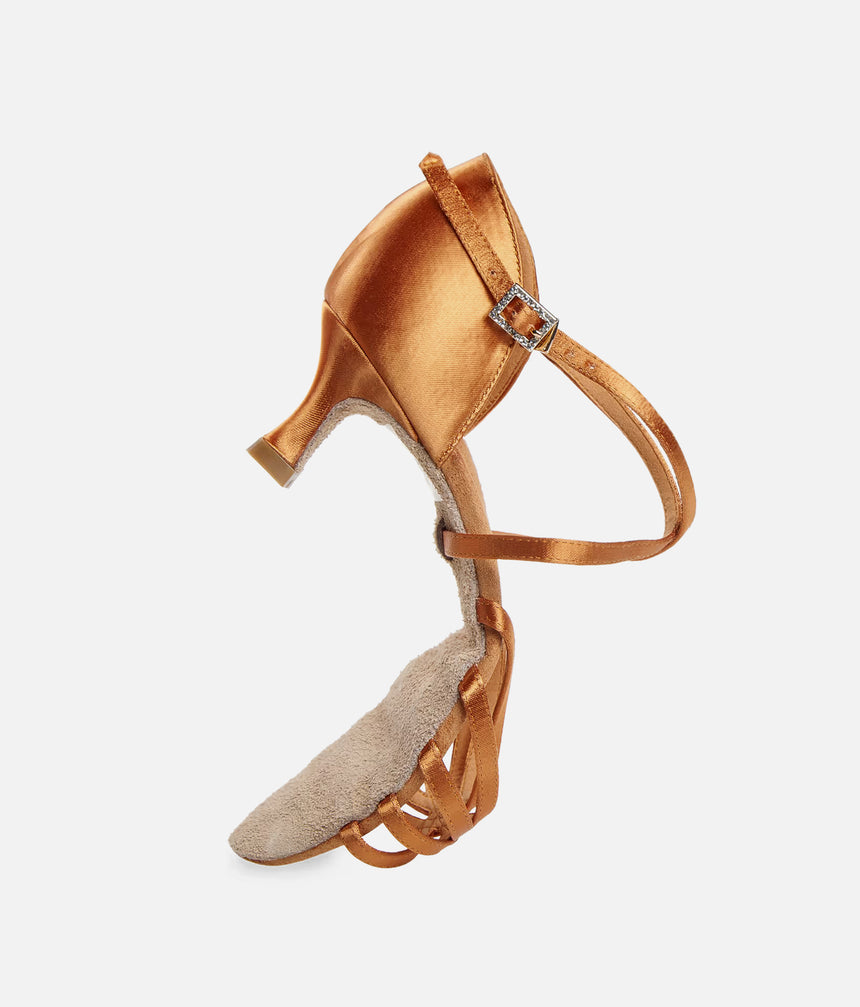 DanceArt Ladies Latin Competition Dance Shoes, Satin Dance Heels 5cm - 217