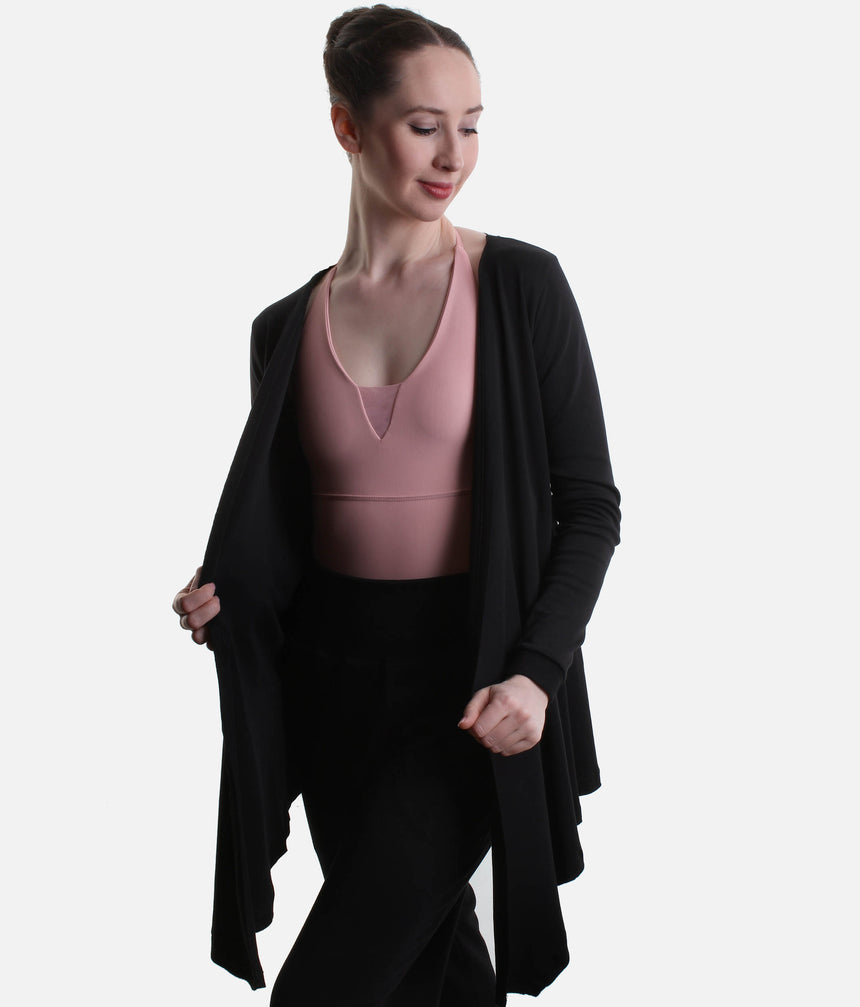 Studio to Street Cardigan, Lightweight Cotton Dance Warm-Up Layer - SD2405