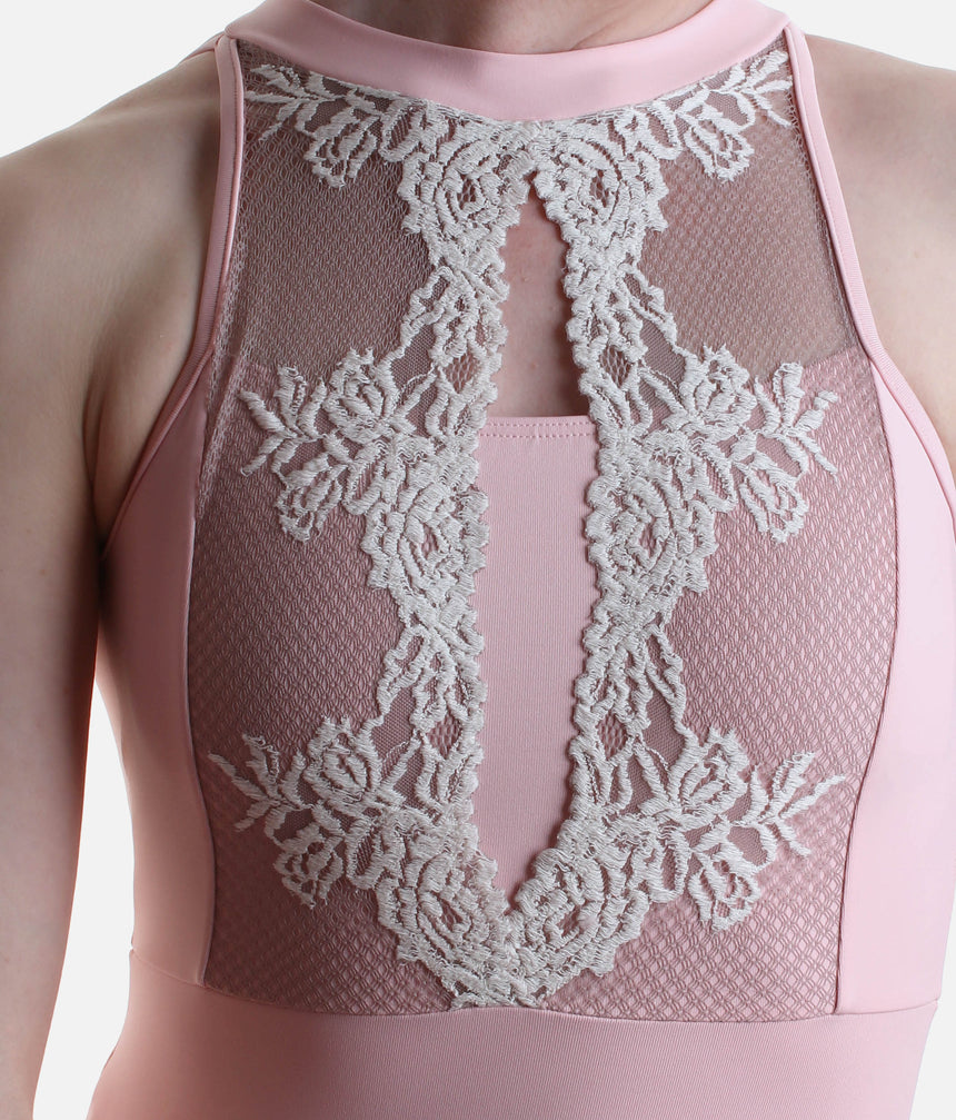 Francesca Sleeveless Dance Leotard with Lace Front and Open Back - 31705