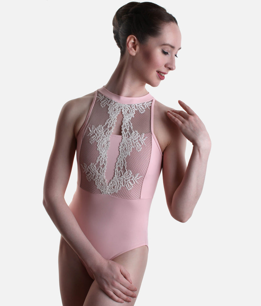 Francesca Sleeveless Dance Leotard with Lace Front and Open Back - 31705