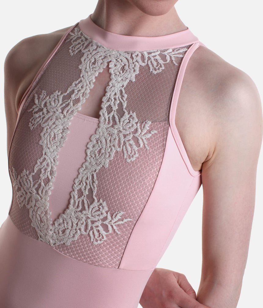 Francesca Sleeveless Dance Leotard with Lace Front and Open Back - 31705