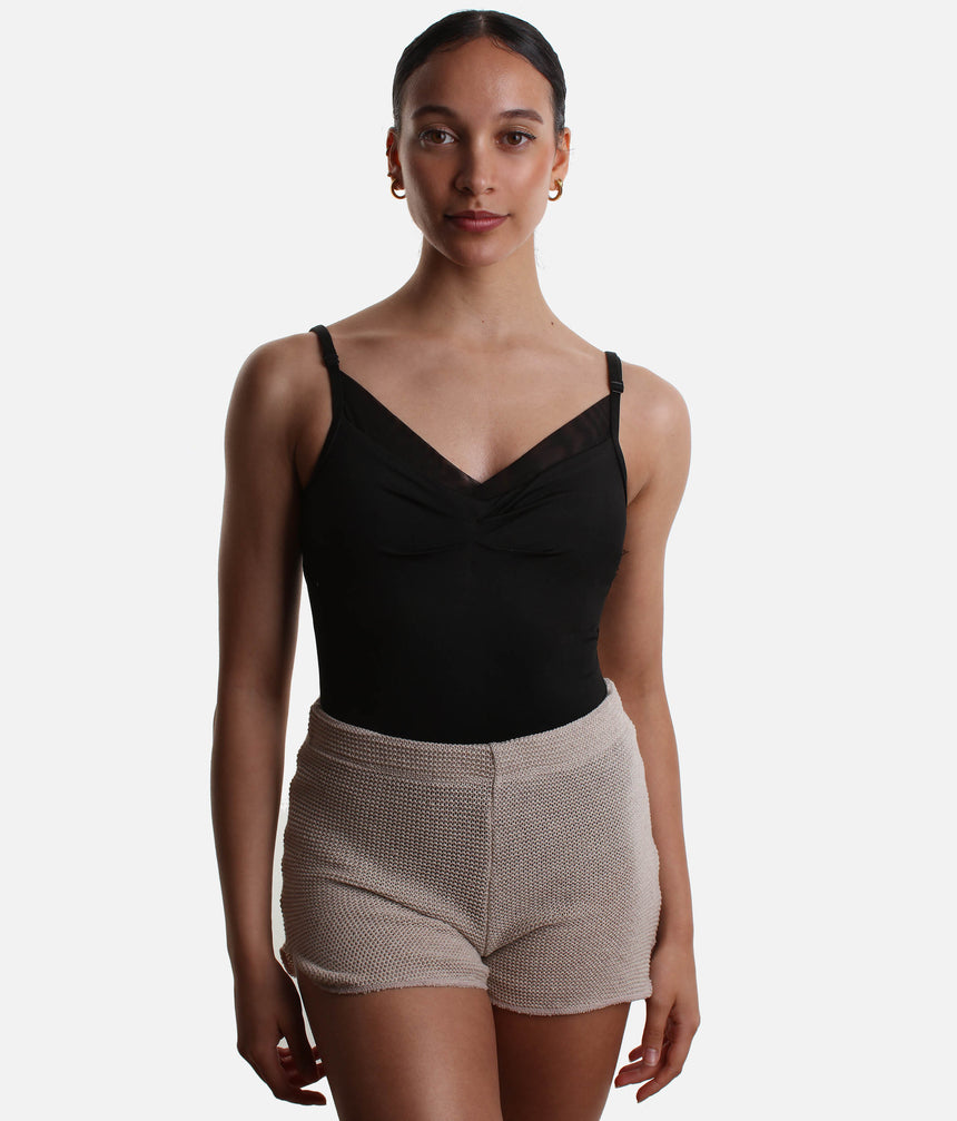 Your Go-To Ballet Warm-Up Shorts, HENRIETTE High-Waisted Knit - 5576