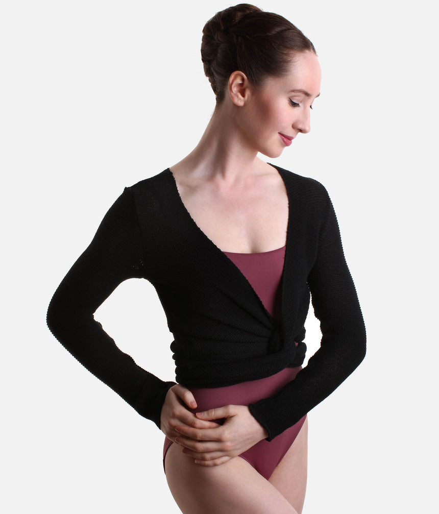 HELGA Knitted Ballet Warmup Top, Classic Crossover Dance Wrap - 6673