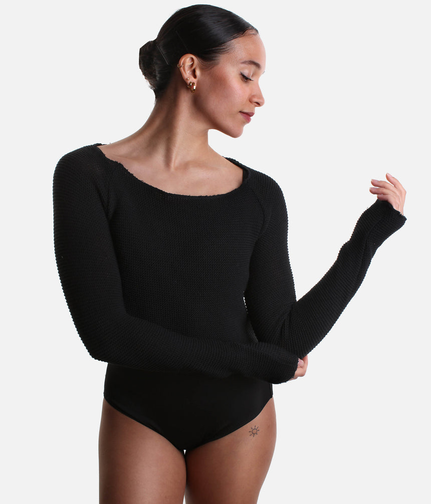 HUMAIRA Raglan Sleeve Cropped Dance Sweater, Ballet Warmup Layer - 6674