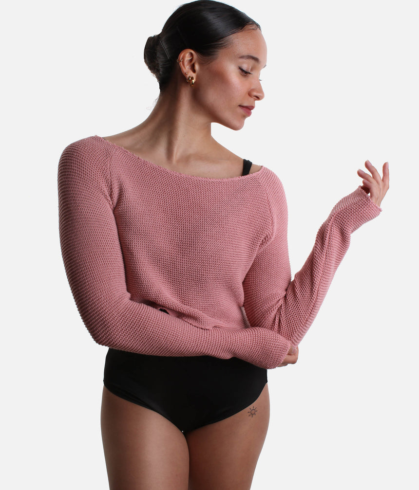 HUMAIRA Raglan Sleeve Cropped Dance Sweater, Ballet Warmup Layer - 6674