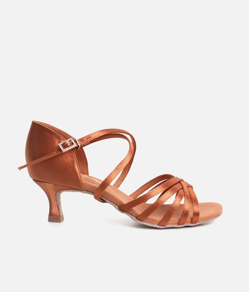 DanceArt Ladies Latin Competition Dance Shoes, Satin Dance Heels 5cm - 217