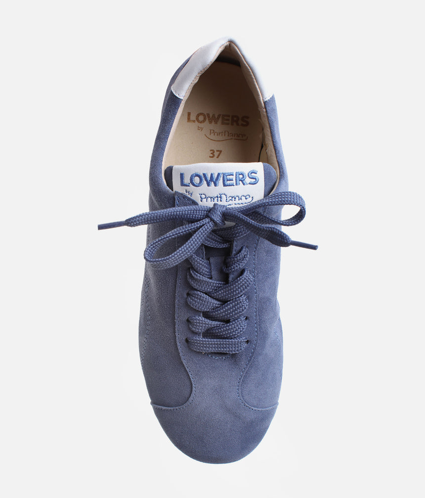 LOWERS Blue Leather Dance Trainers • Indoor & Outdoor