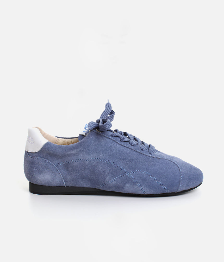 LOWERS Blue Leather Dance Trainers • Indoor & Outdoor