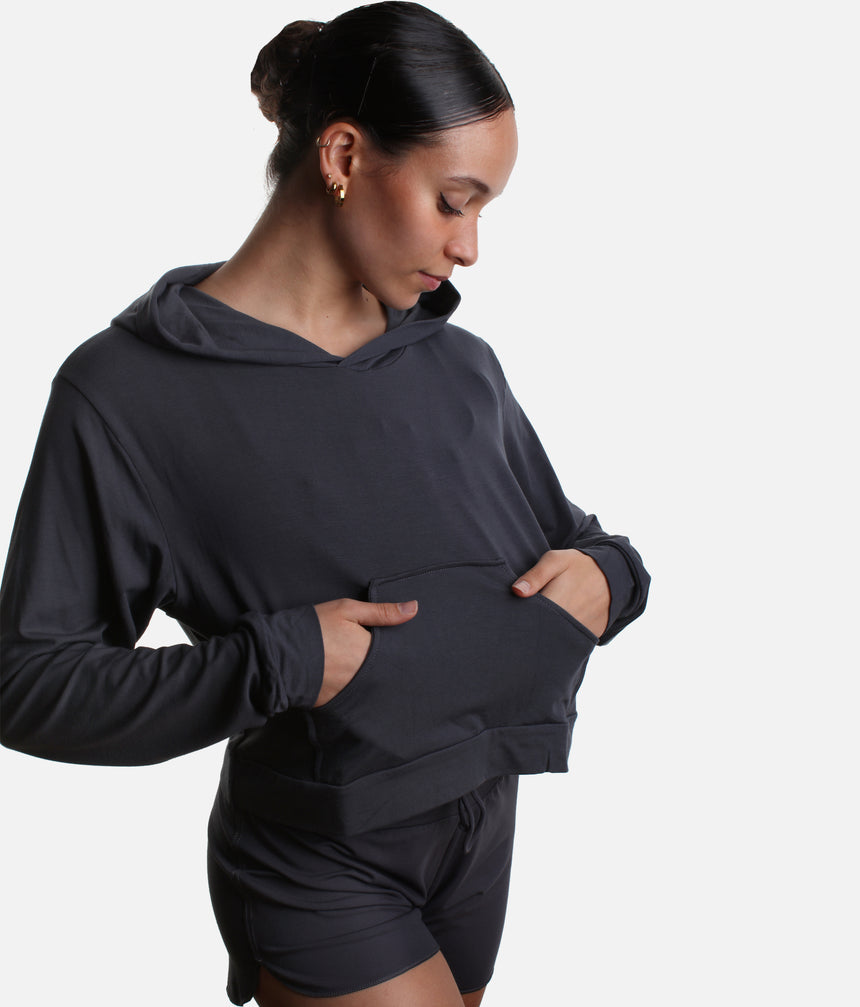 REN Cropped Hoodie - Ultra Soft Bamboo Dance Warm-Up