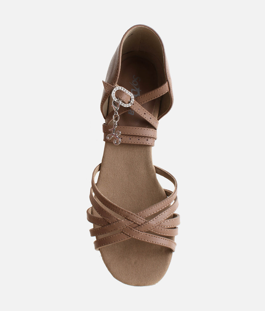 MAMBO Juvenile Leather Latin Dance Shoes, Duo Sole - BL301