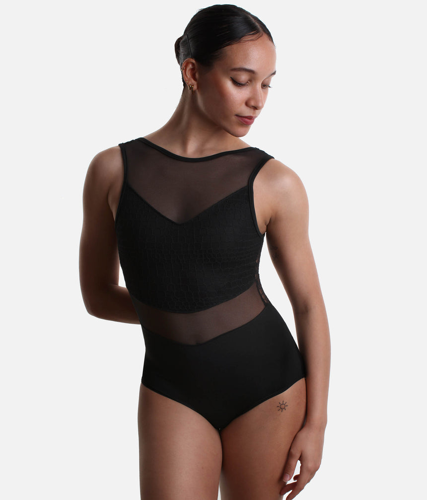 SUELI Studio Dance Leotard with Elegant High Neck Fit - BY68