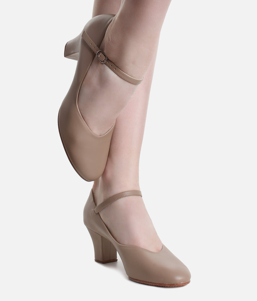 Professional 2” Character Dance Shoes, Comfortable Stage & Dance Footwear - CH52 #tan_1-UK