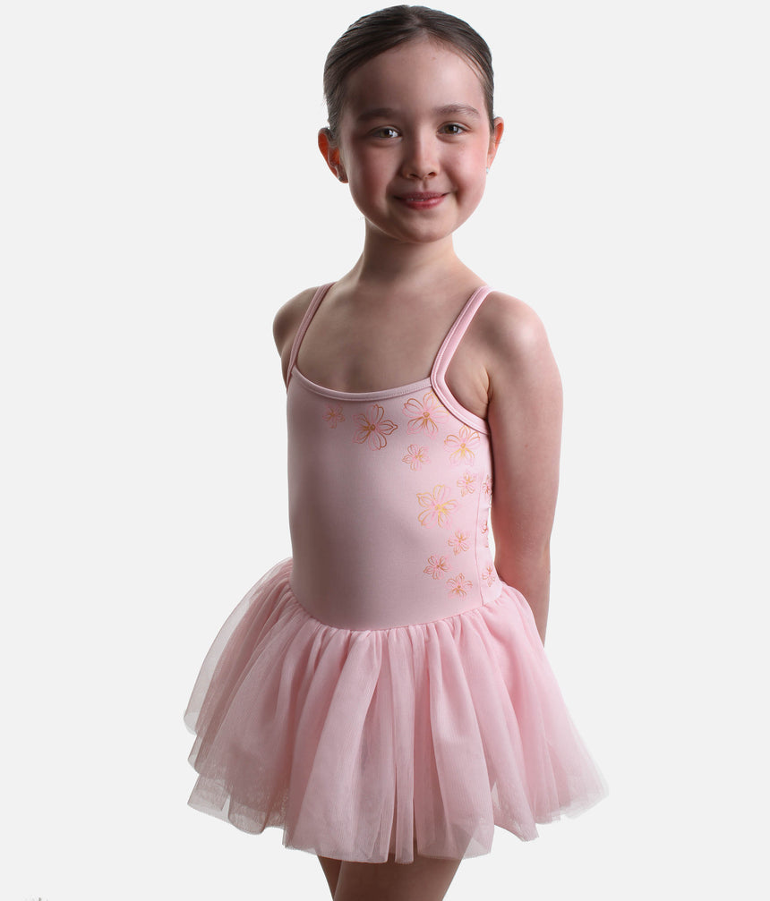 Girls Anastasia Camisole Tutu Dress, Elegant Floral Dancewear - CL70008