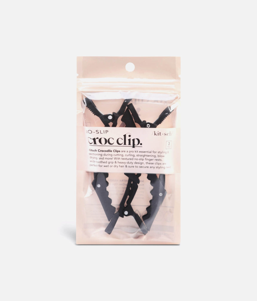 Black No-Slip Crocodile Clips • 3-Piece Hair Sectioning Set