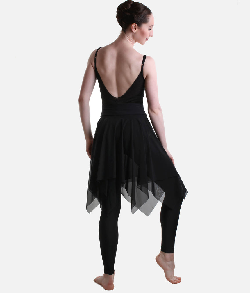 High-Waisted Dance Leggings with Mesh Skirt, Pedagogue Collection - DS6608