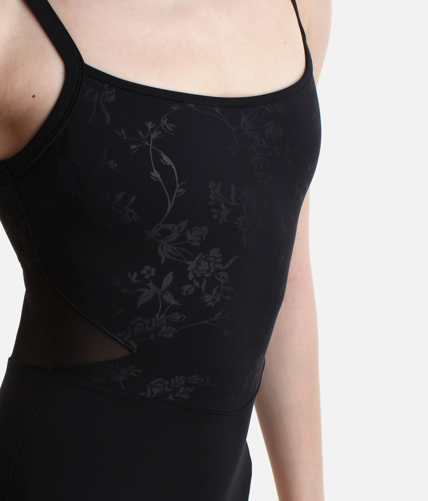 Anna Camisole Leotard, Floral Detail with Mesh Back Design - L50008
