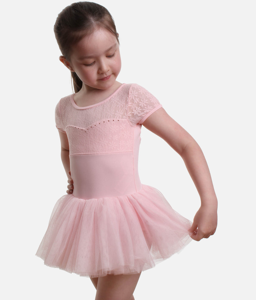Majesty Cap Sleeve Tutu Dress, Daisy Lace Detail - M1564C
