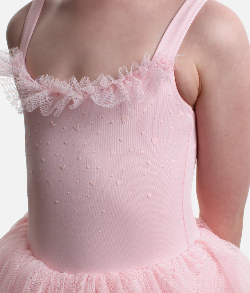 Girls Camisole Printed Tutu Dress with Frill Neckline - M50007C