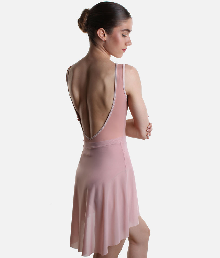 Lightweight Mesh Ballet Skirt, Pull-On High-Low Design - NUBE