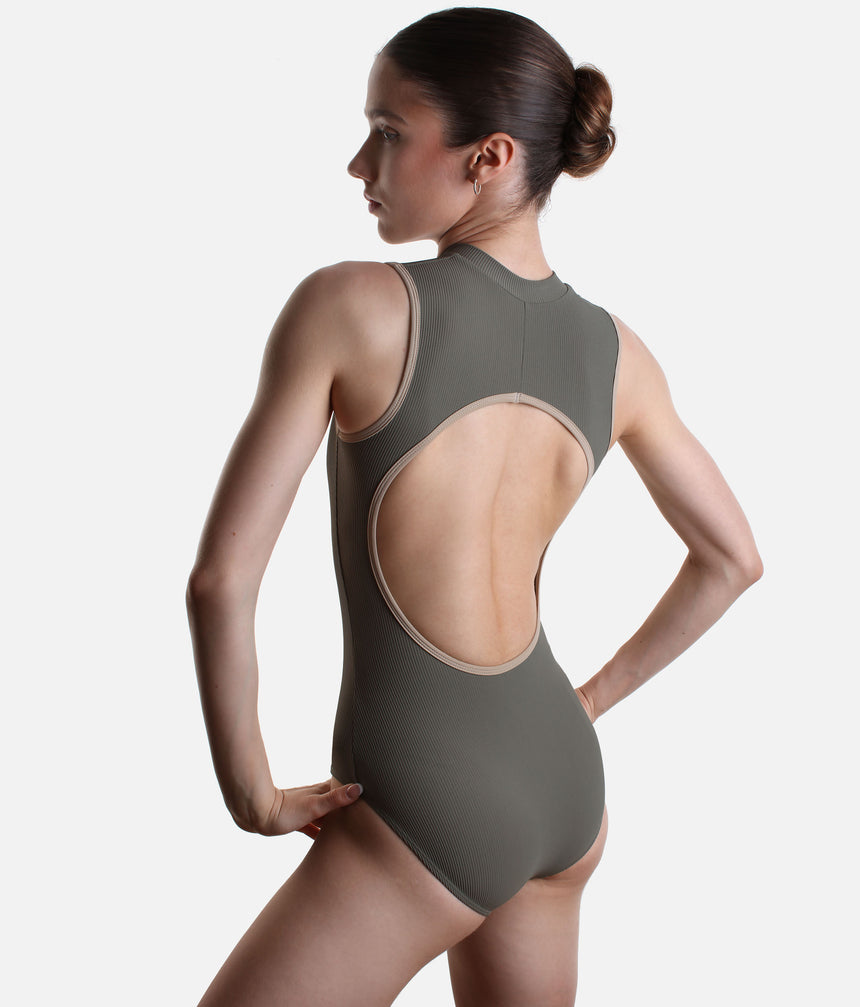 DEEP GREEN High Neck Ballet Leotard, Professional Balletwear - AURA