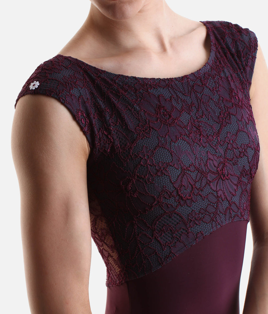 MINERVA DI Vigneto • Boat-Neck Ballet Leotard, Open-Back Design