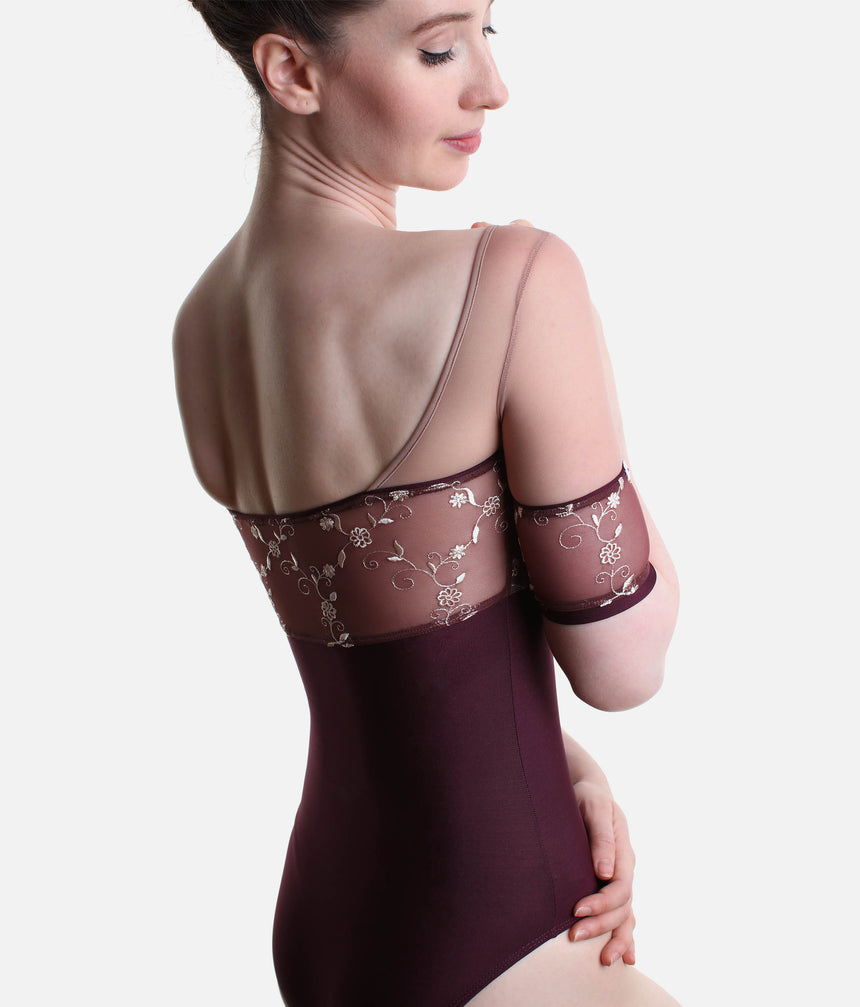 MINERVA GL Turandot • Embroidered ¾ Sleeve Ballet Leotard, Golden Label Collection