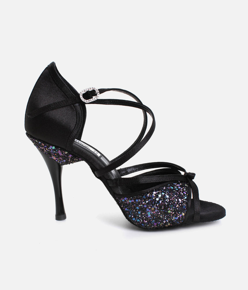 Elegant Salsa & Tango Dance Heels with Versatile Buckle, 75mm Heel - PD801 PRO