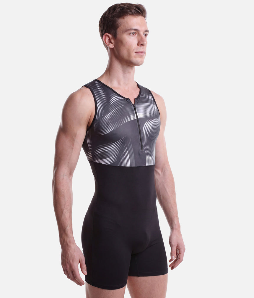 Men's Printed Ballet Unitard with Zip Front, Premium Fit | RDE1933