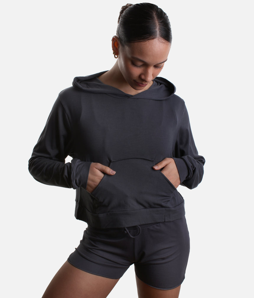 REN Cropped Hoodie - Ultra Soft Bamboo Dance Warm-Up