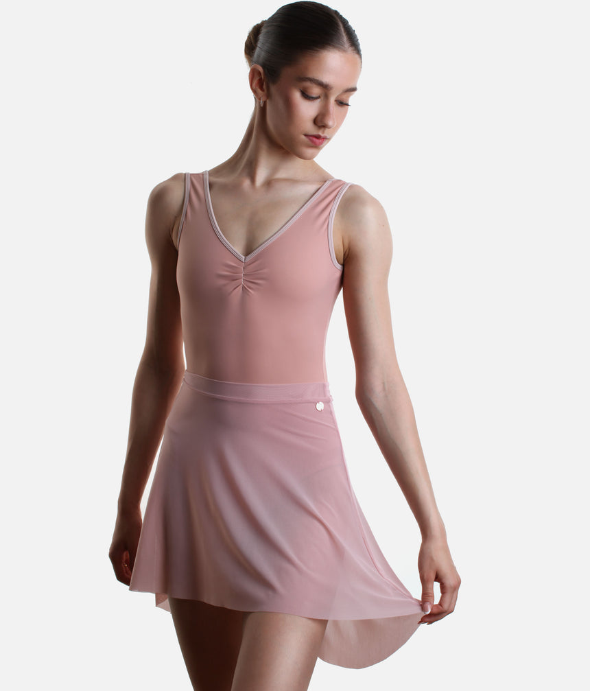 Lightweight Mesh Ballet Skirt, Pull-On High-Low Design - NUBE