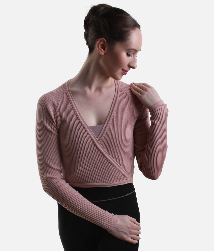 Knit Wrap Top, Professional Dance Warm-Up Essential - S0669