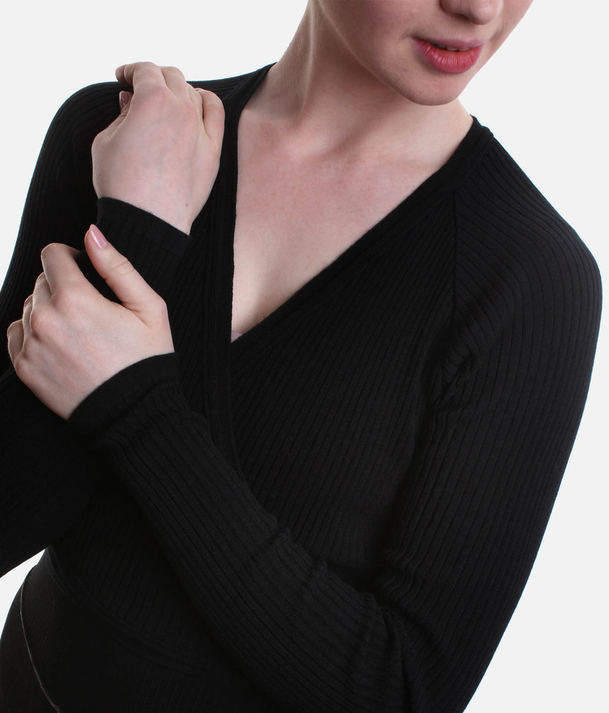 Knit Wrap Top, Professional Dance Warm-Up Essential - S0669