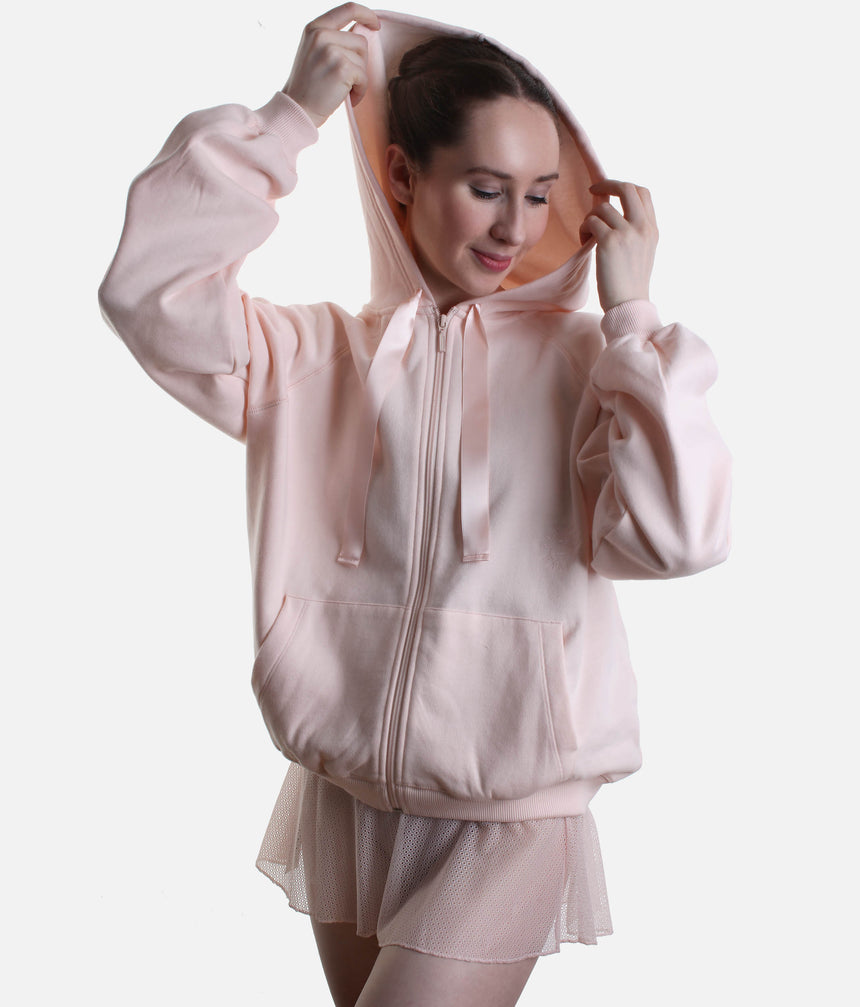 Zip-Up Hoodie for Dancers, Brushed Fleece Studio Essential - S0700