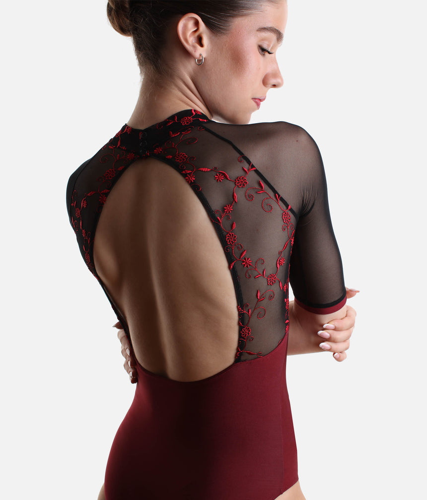 SELENE CL Elisir • Elegant High Neck Ballet Leotard with Statement Triangle Back