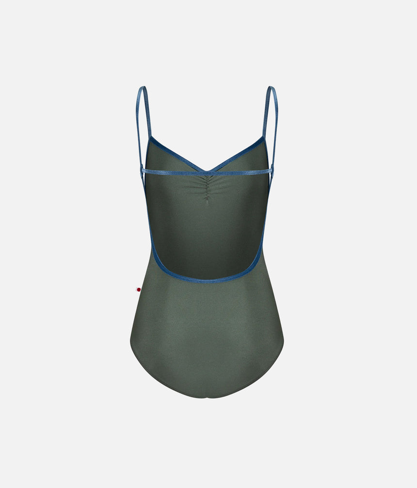 TAMARA Ballet Leotard in SAGE, Camisole Dance Leotard with Open Back
