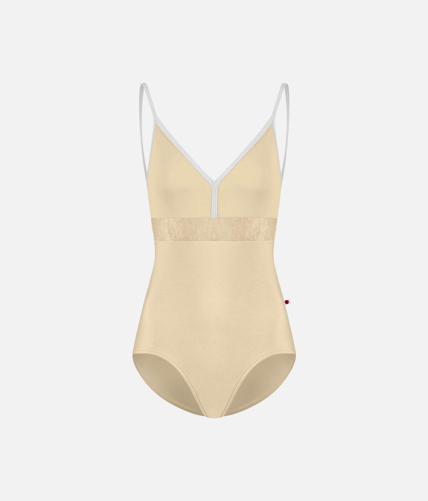 Zoe Ballet Leotard • Vanilla Techni with Crushed Velvet Waist